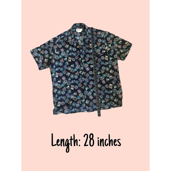 Tori Richard Men's short Sleeve Vintage Multi color Geometric Pattern - Picture 2 of 6